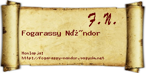 Fogarassy Nándor névjegykártya