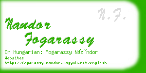 nandor fogarassy business card